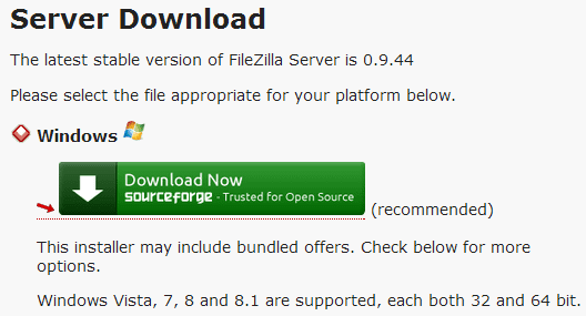filezilla ftp server download