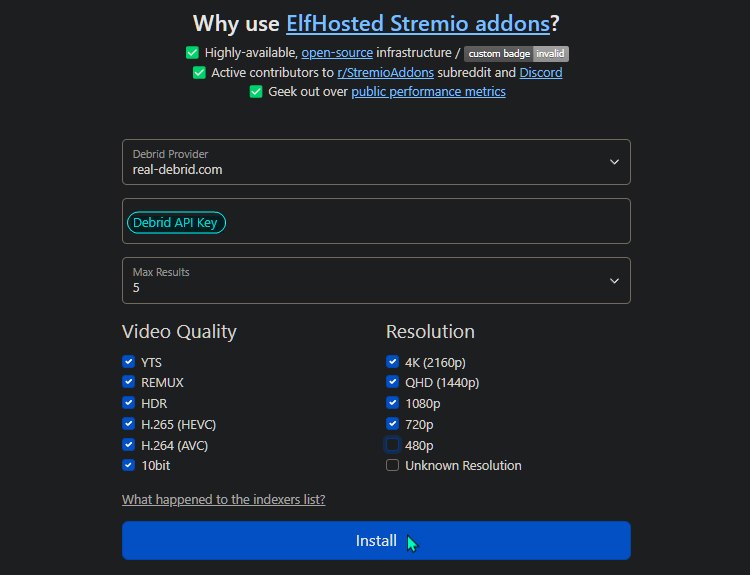 Stremio Real Debrid Torrentio 2α